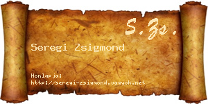 Seregi Zsigmond névjegykártya